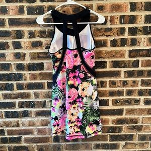 Fila floral sport performance dress with built in bra, women’s size xs